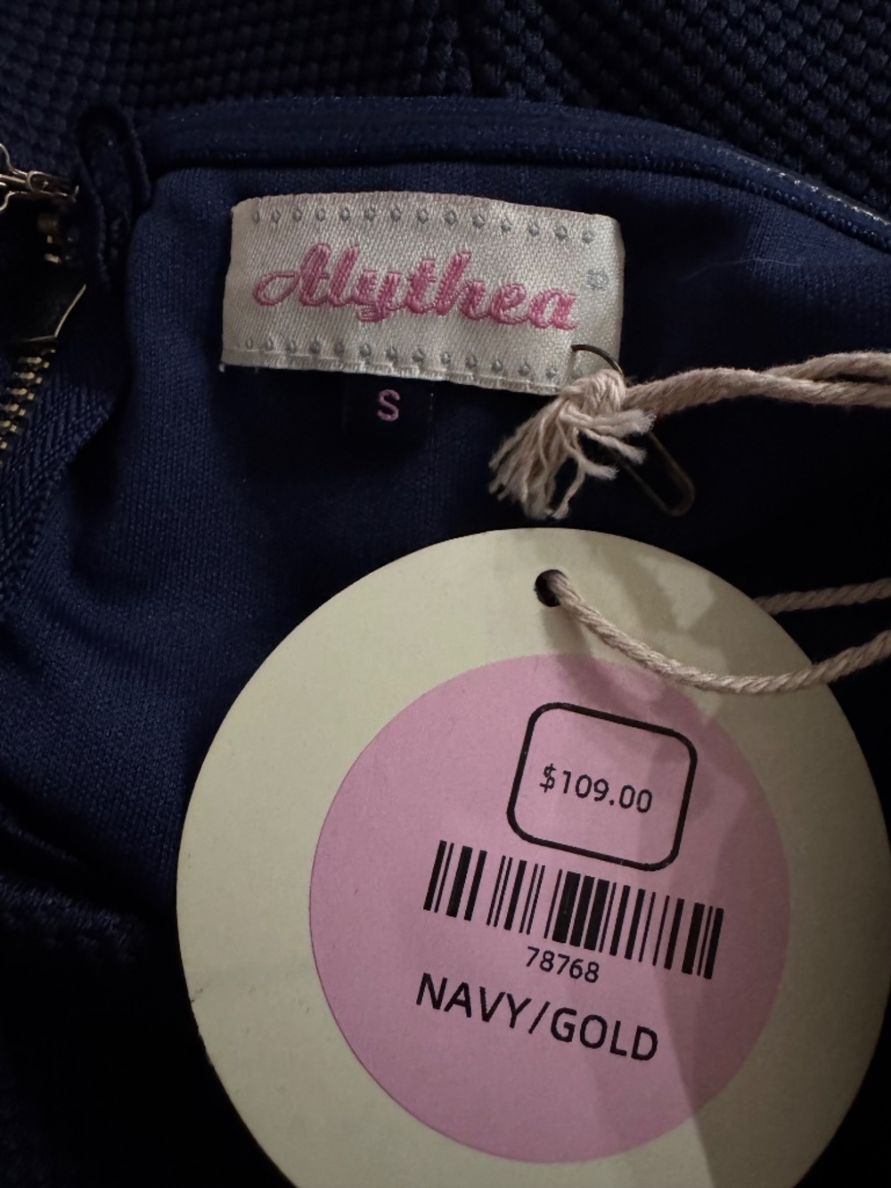 New Alythea Navy Blue Strapless Fit & Flare Mini Dress Size Small - Picture 8 of 10